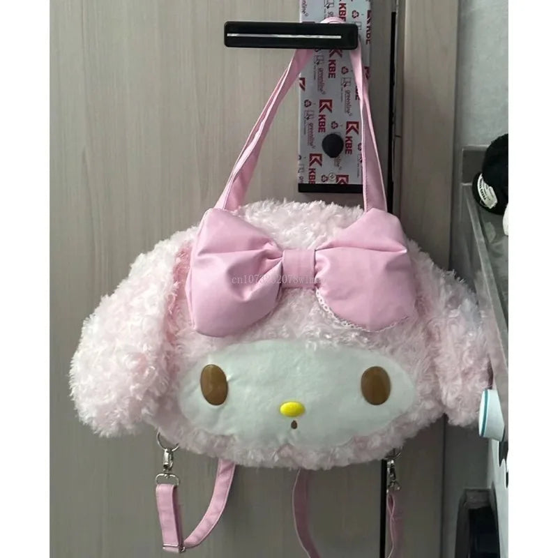 My Melody Pink Plush Fluffy Shoulder Tote Bag