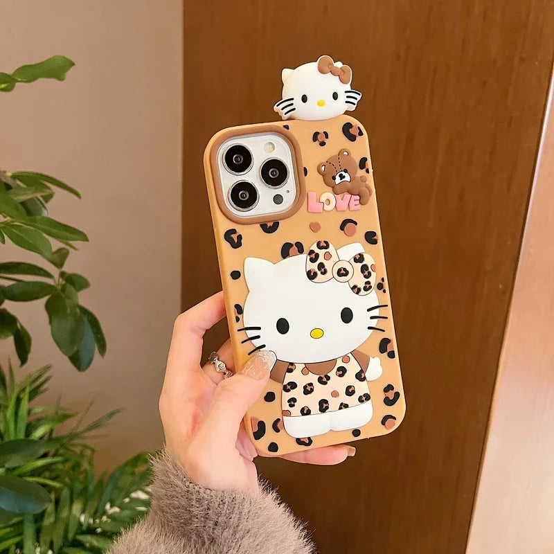 Hello Kitty Leopard Pattern Phone Case