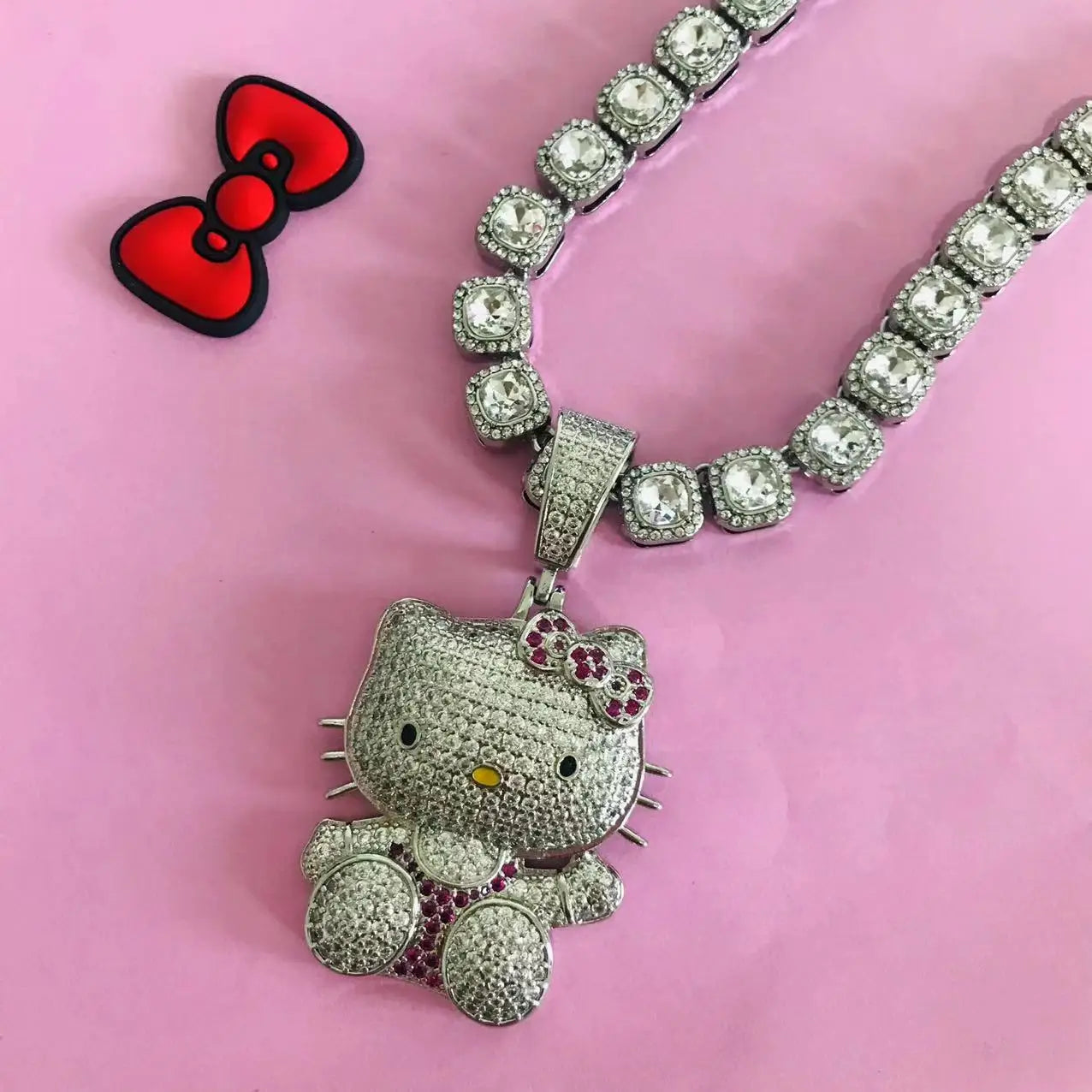 Hello Kitty Diamond Pendant Necklace