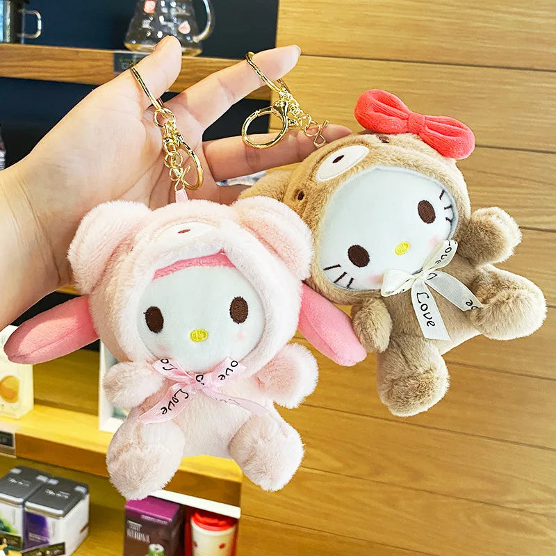 Sanrio Plush Kawaii Bear Suit Keychain Pendant