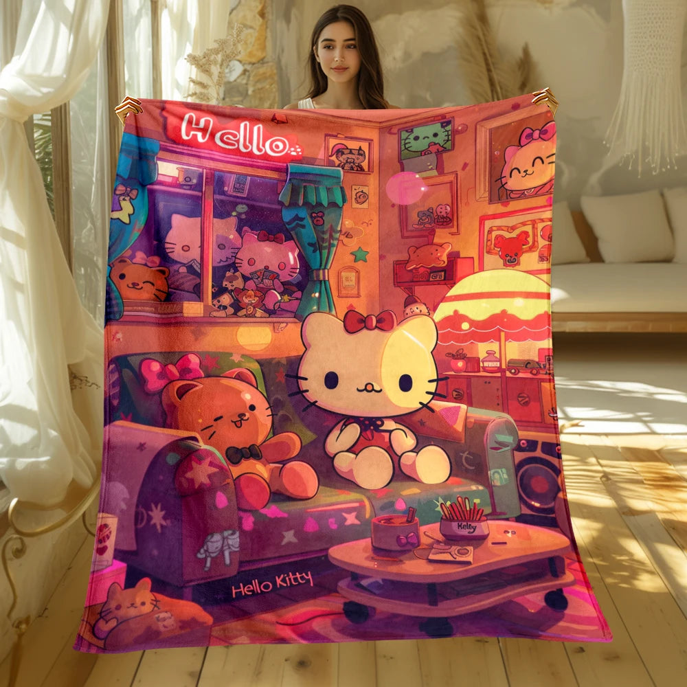 Sanrio Hello Kitty Cute Blanket Oversized Sofa Soft Blanket