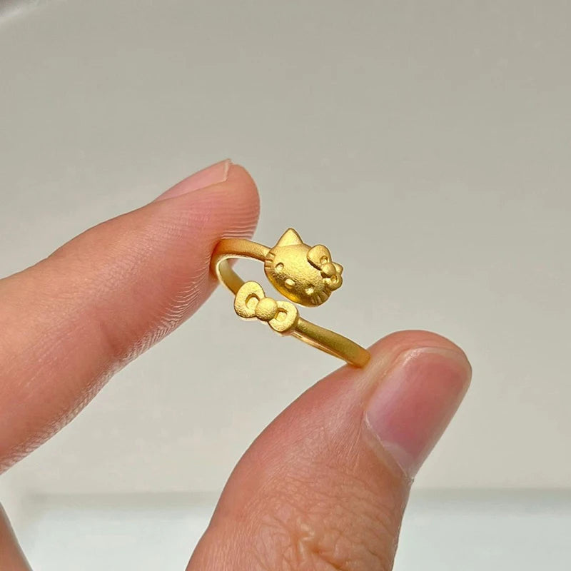 Hello Kitty Gold Bow Ring