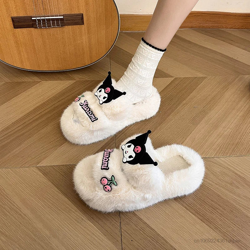 Kuromi Kawaii Plush Slippers