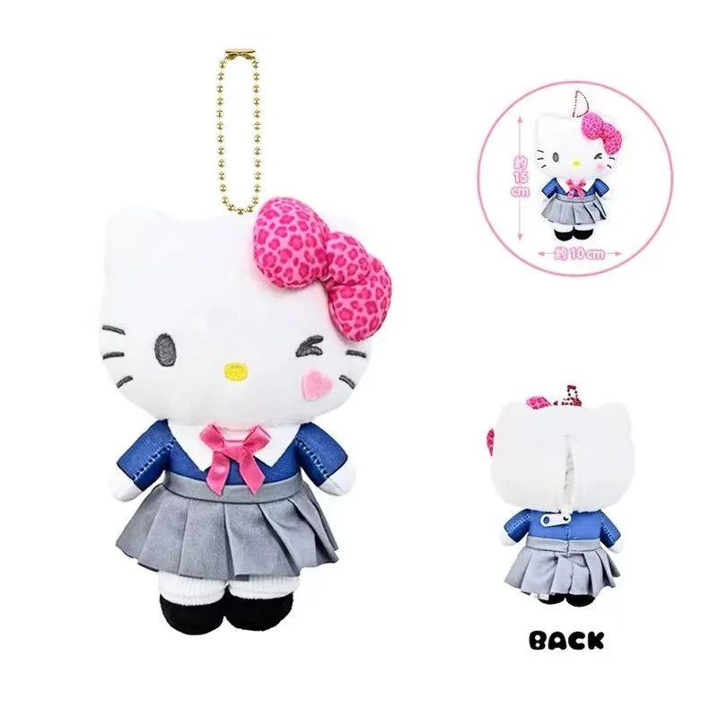 Hello Kitty Y2K Kawaii School Girl Plush Keychain Pendant