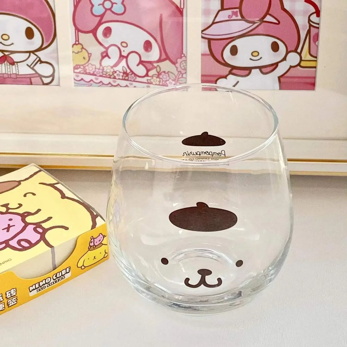 Sanrio Hello Kitty x Cinnamoroll x Pochacco x Pompompurin Glass Cup