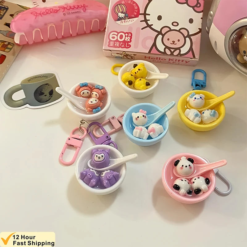 Sanrio Rice Ball Bowl Keychain