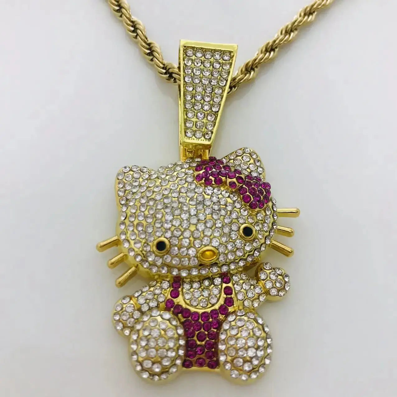 Hello Kitty Necklace Cute Diamond Cuban Chain