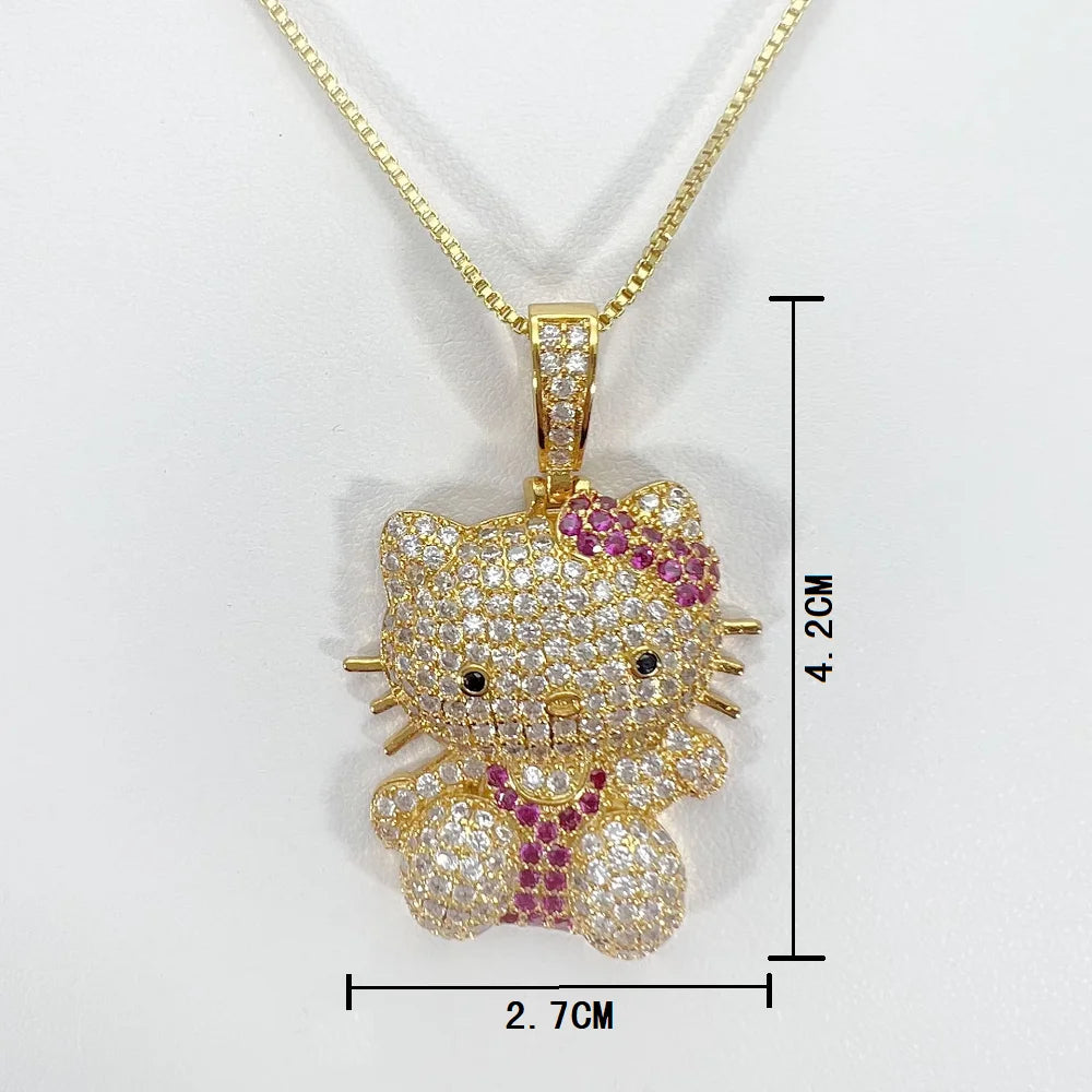 Hello Kitty Diamond Pendant Necklace