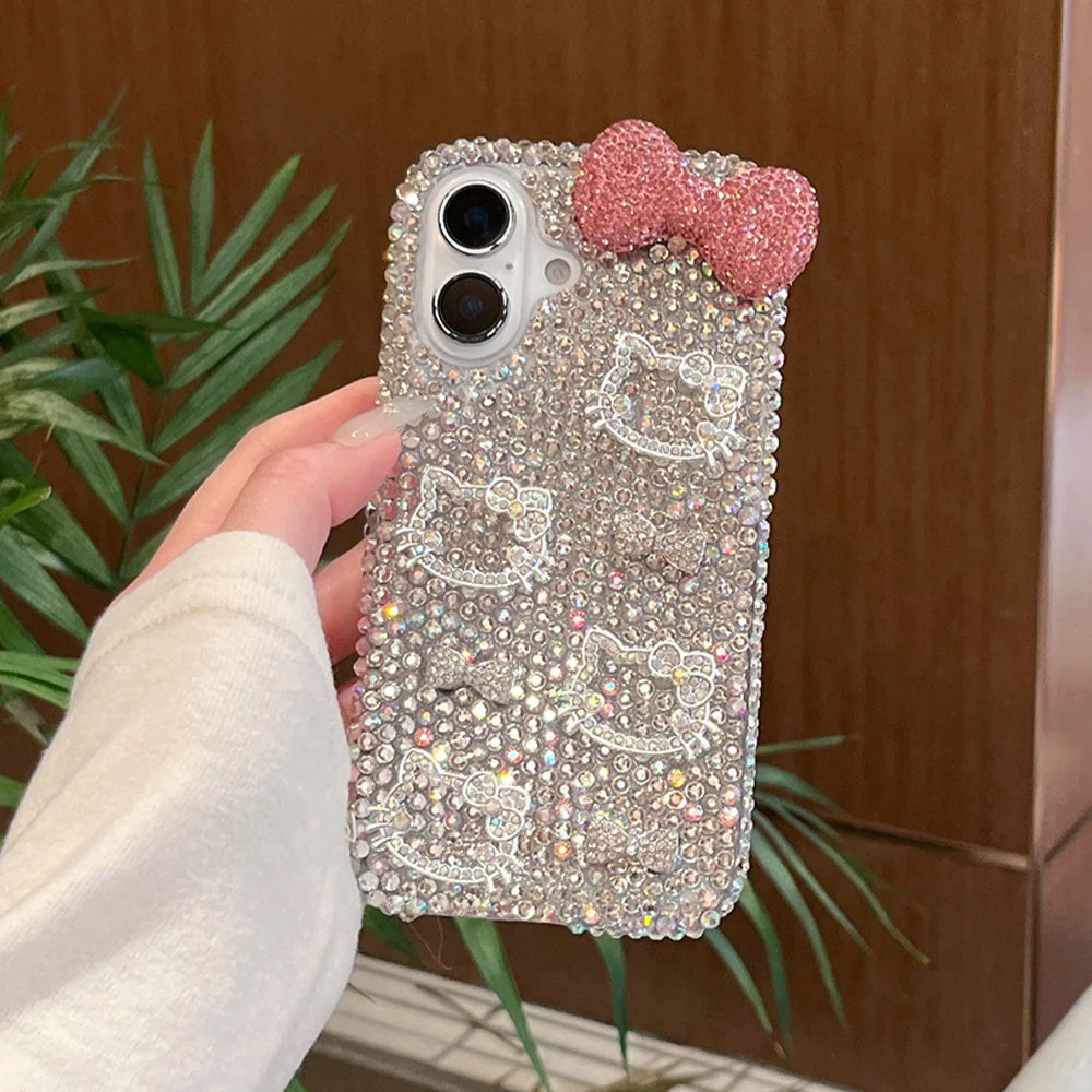 Hello Kitty Luxury Glitter Bow Rhinestone Phone Case