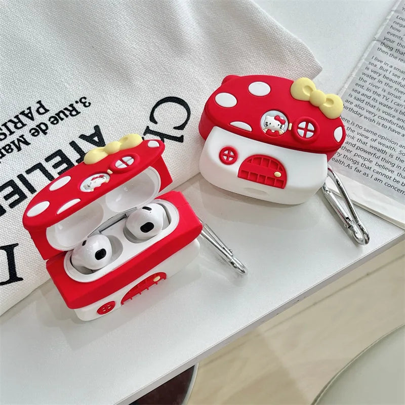 Hello Kitty Mushroom Airpods Case