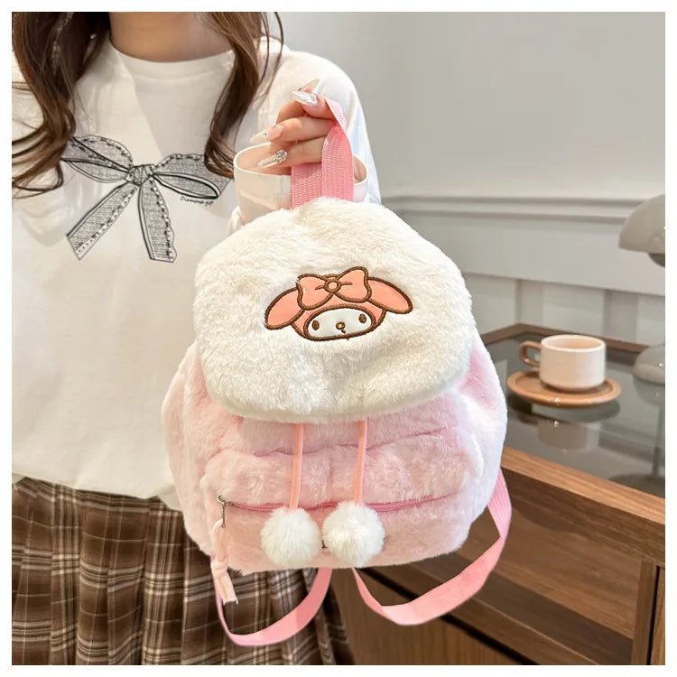 Sanrio Kawaii Fluffy Cute Plush Backpack