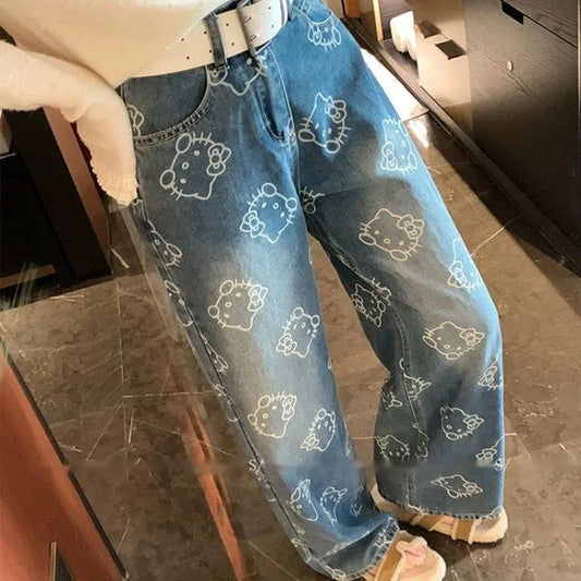 Hello Kitty High Waisted Denim Jeans