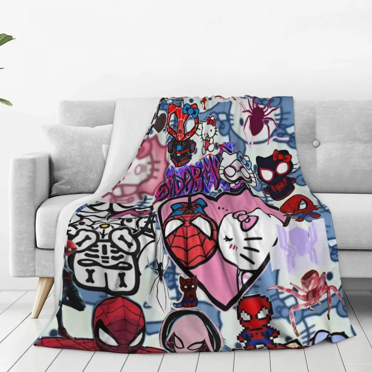 Hello Kitty & Spider Man Blanket