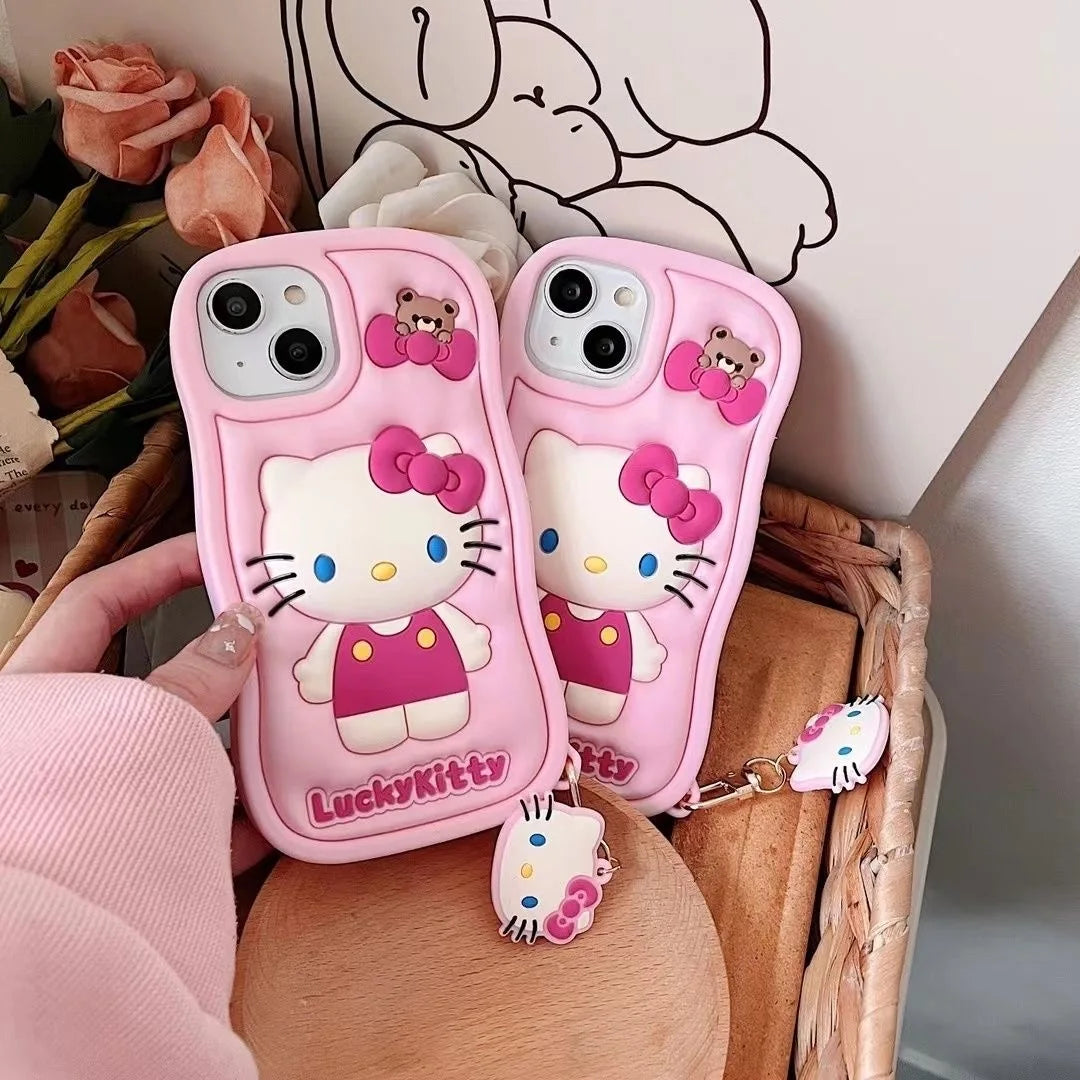 Hello Kitty Lucky Cute 3D Silicone Phone Case