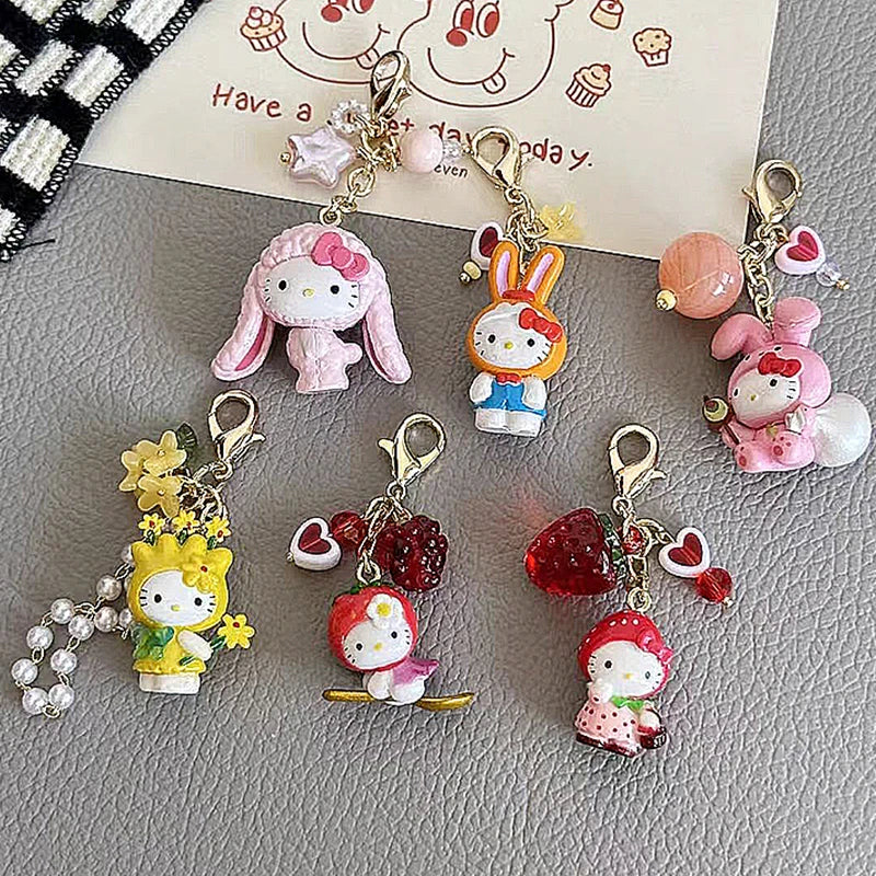 Hello Kitty Spring Kawaii Keychain 3D Pendants