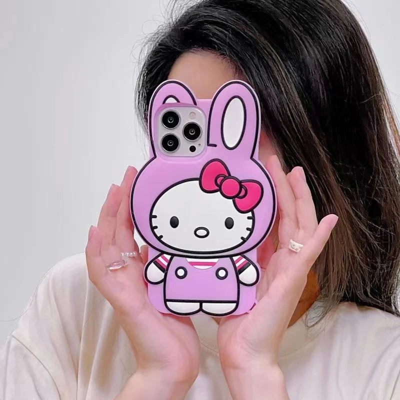 Hello Kitty Bunny Rabbit Shape Silicone Phone Case