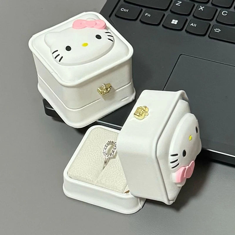 Hello Kitty Confession White Velvet Jewelry Ring Box