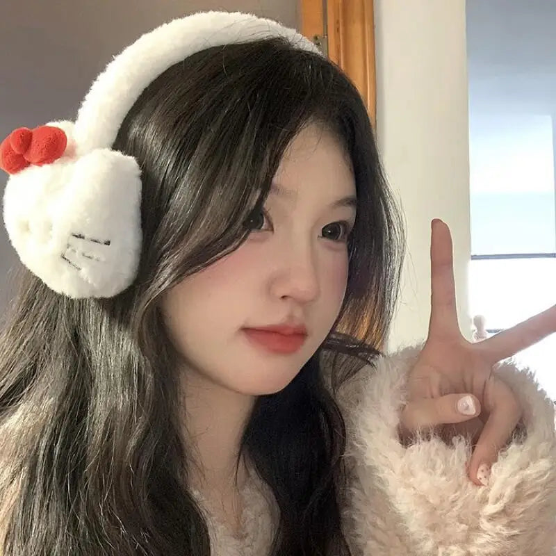 Hello Kitty Cute Winter Warm Plush Earmuffs