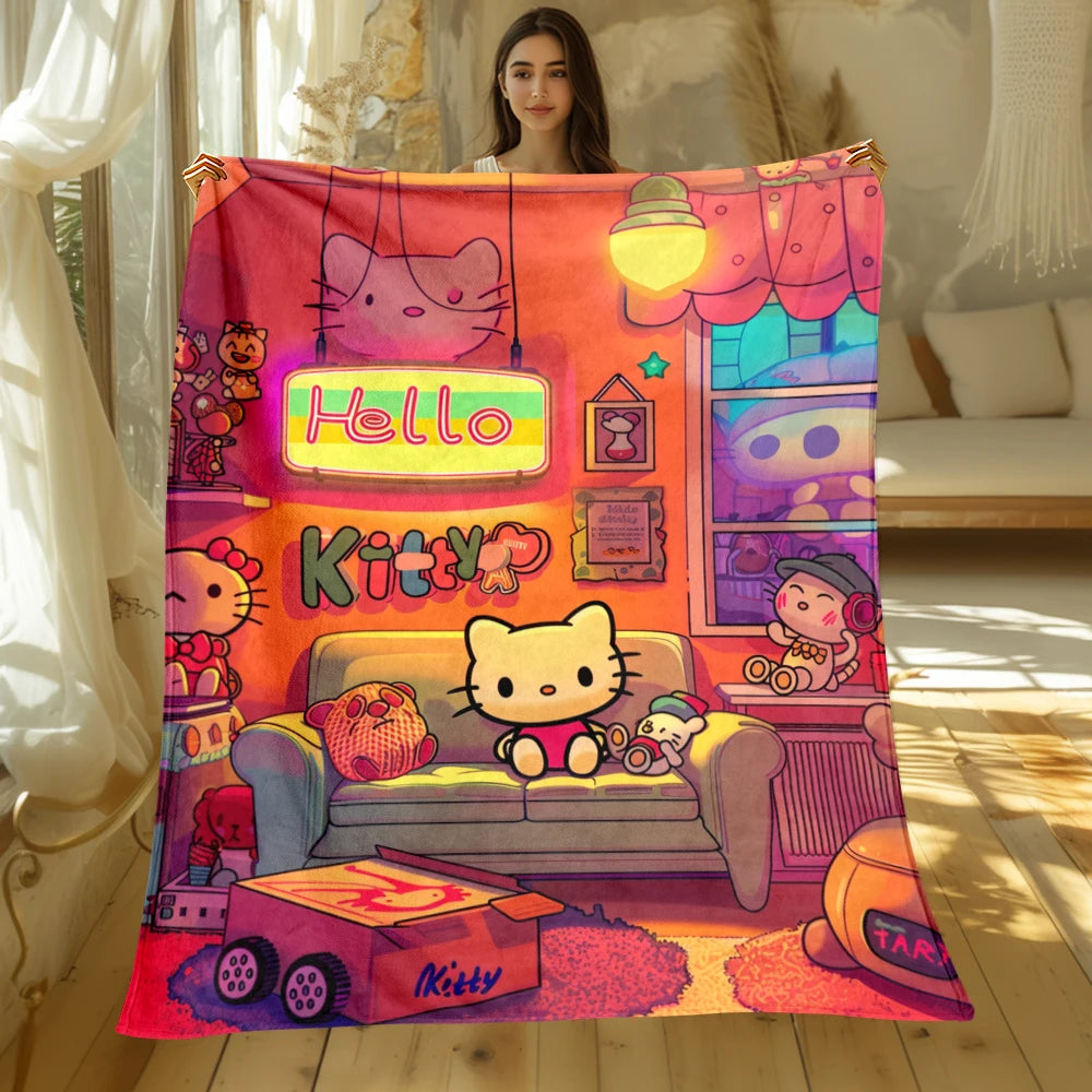 Sanrio Hello Kitty Cute Blanket Oversized Sofa Soft Blanket