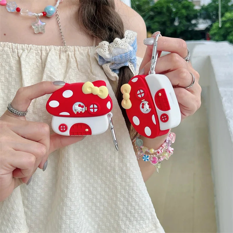 Hello Kitty Mushroom Airpods Case