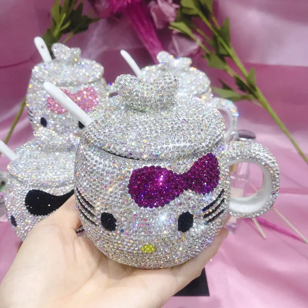 Hello Kitty Rhinestone Diamond Coffee Cup