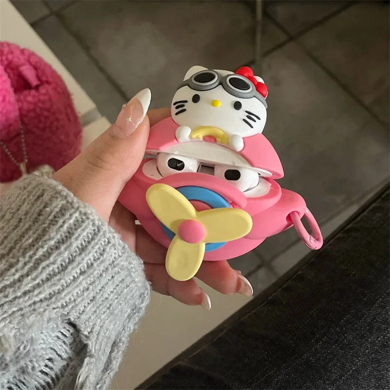 Hello Kitty Plane Aircraft AirPods Case