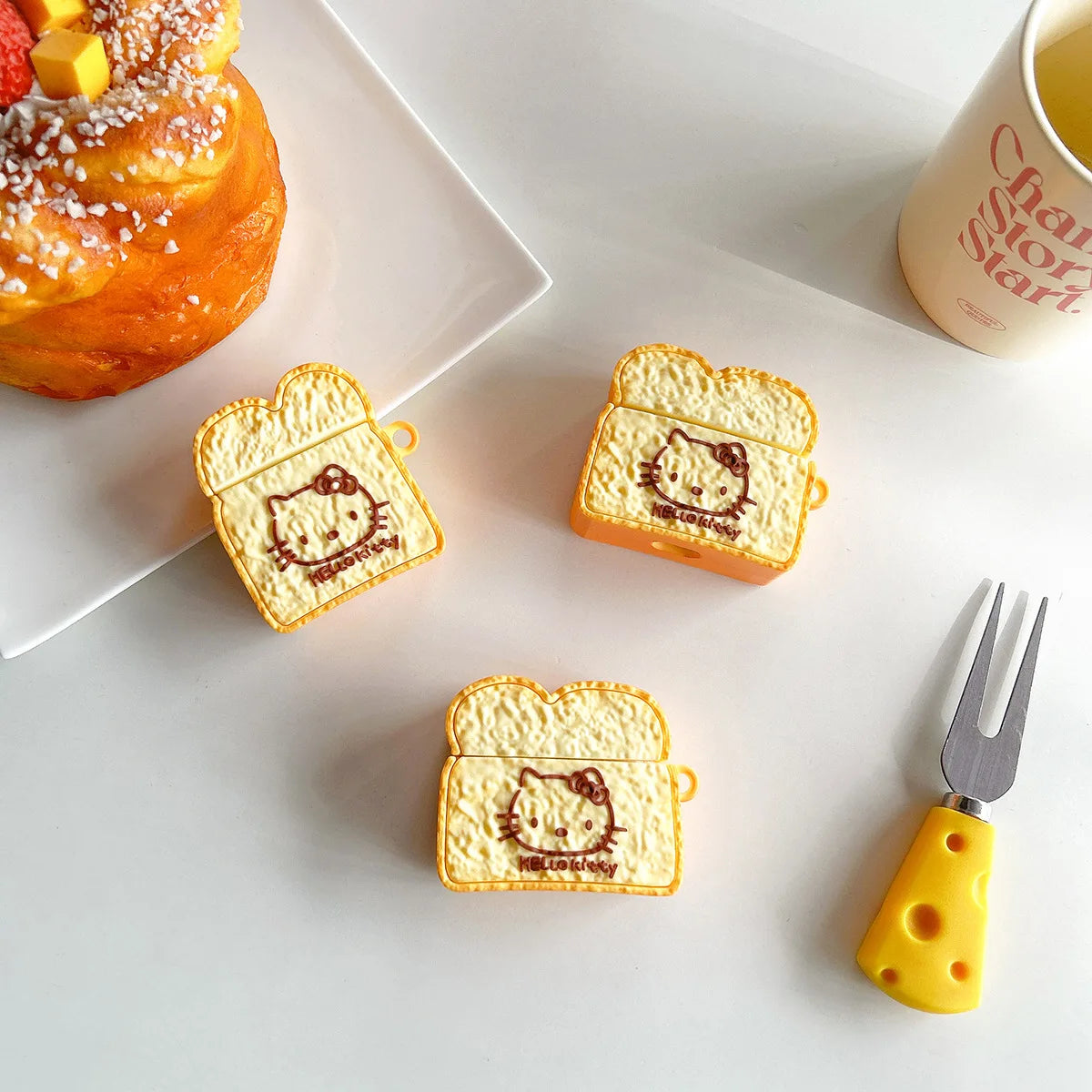 Hello Kitty Bread Toast Airpods Case