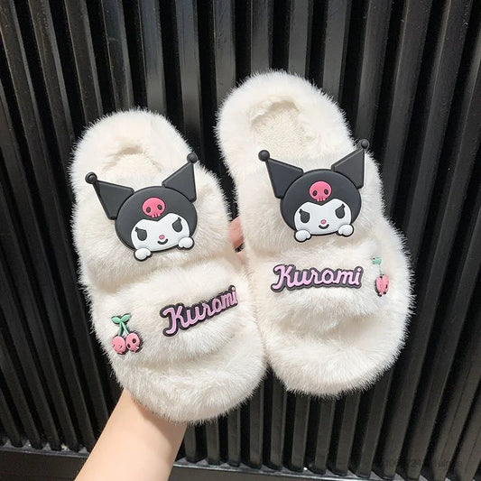 Kuromi Kawaii Plush Slippers