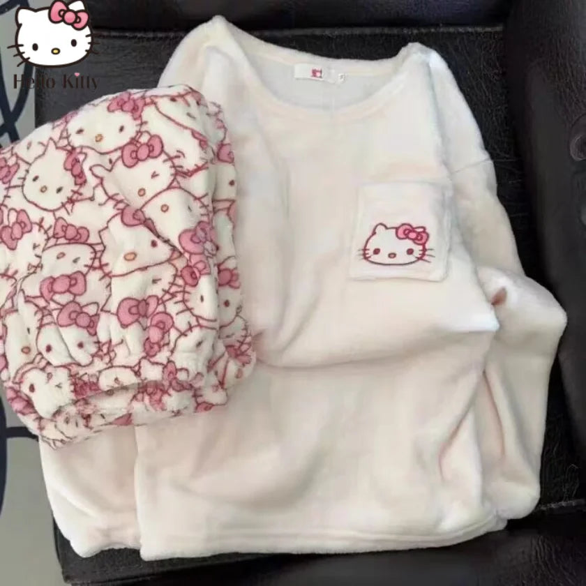 Hello Kitty Fluffy Pajamas Set