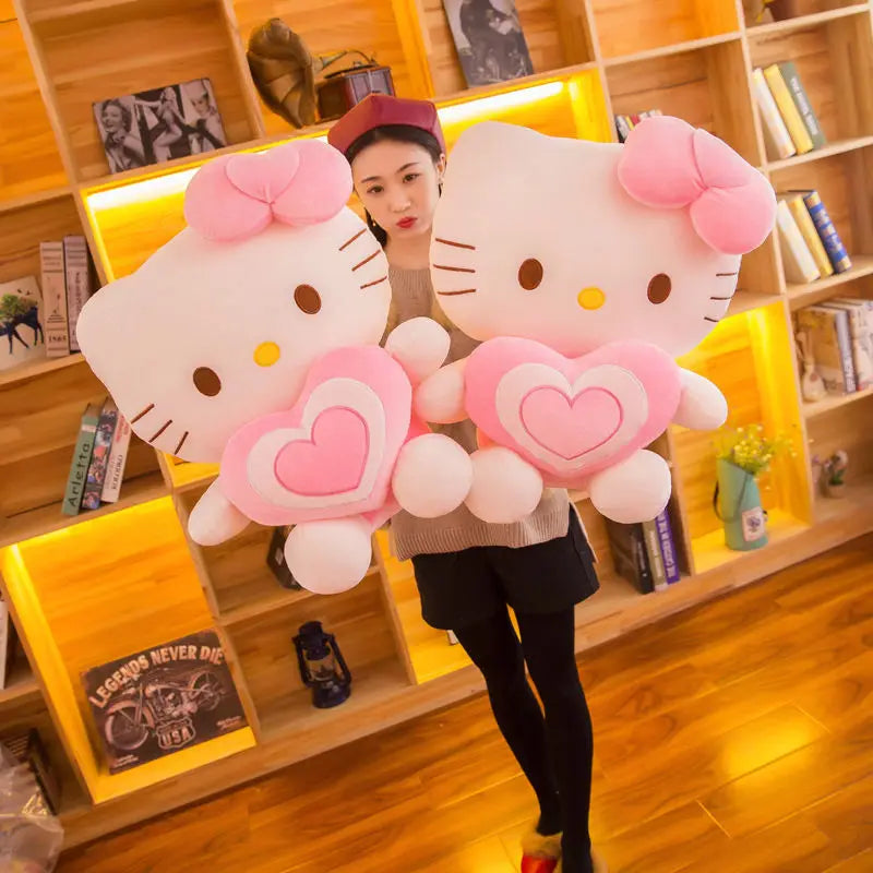 Hello Kitty Heart Plushie: Sizes 30cm, 40cm, 50cm, 60cm
