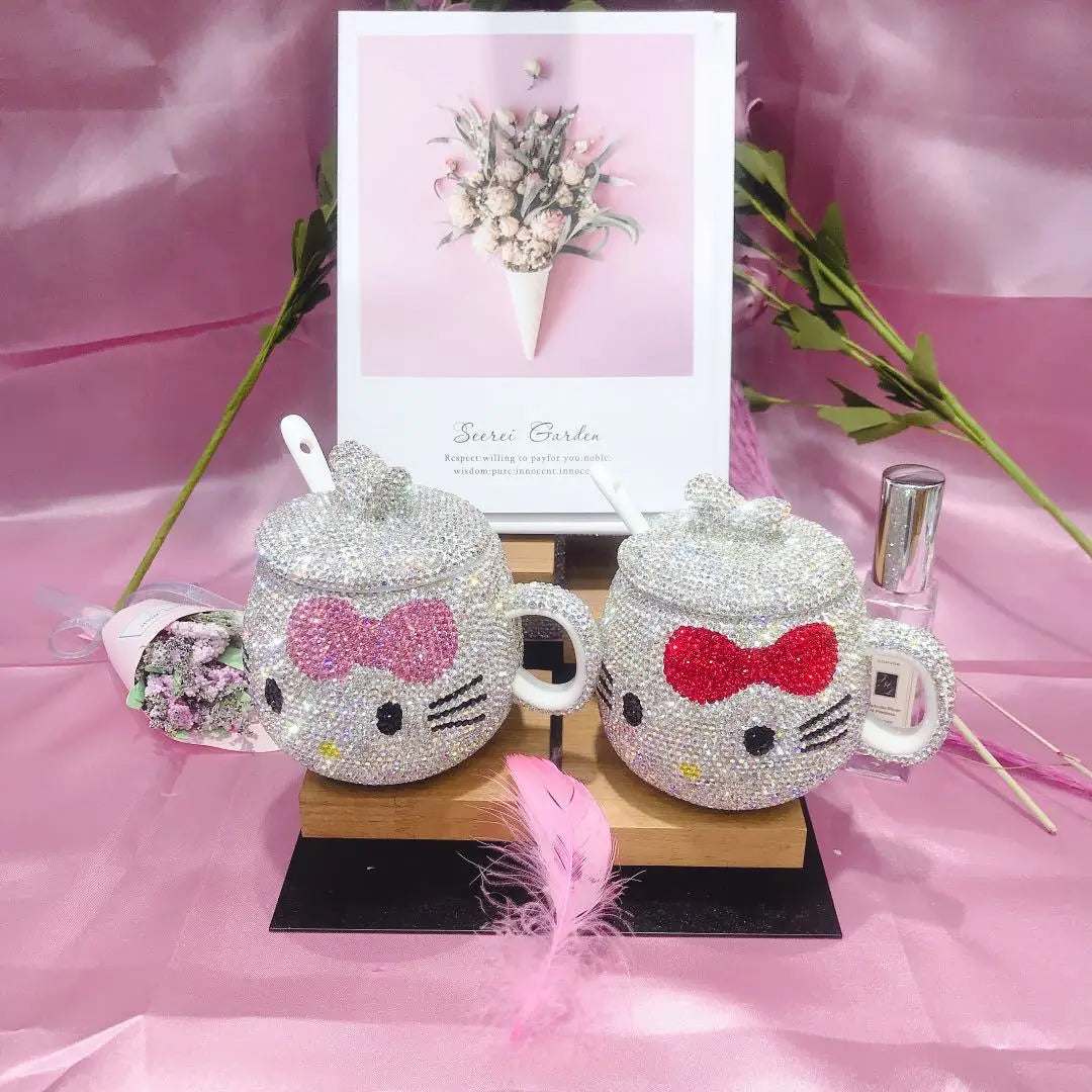 Hello Kitty Rhinestone Diamond Coffee Cup