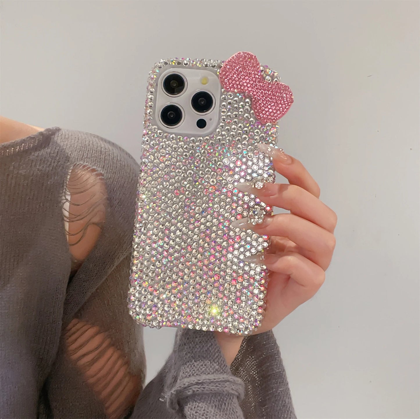 Kawaii Bow Rhinestone Phone Case