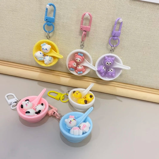 Sanrio Rice Ball Bowl Keychain