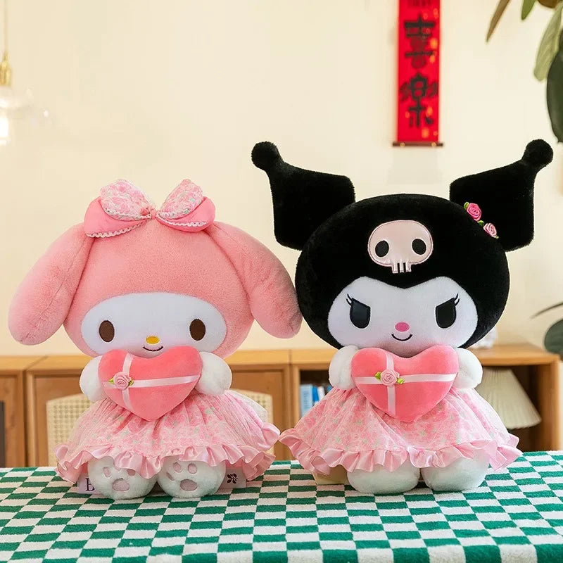 Sanrio Hello Kitty x Kuromi x My Melody Valentines Day Heart Plushie