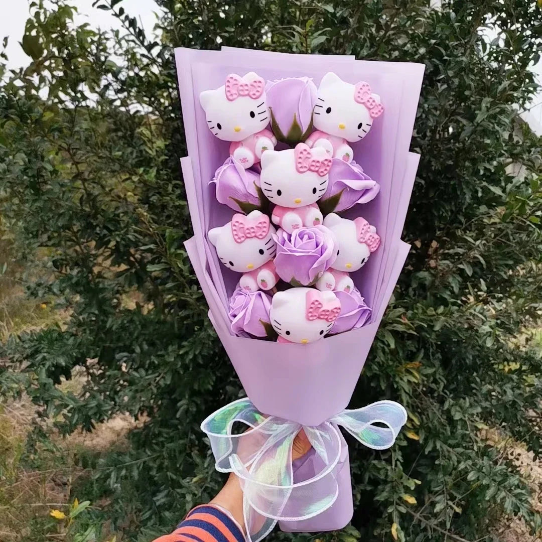 Hello Kitty Plush Flower Rose Bouquet