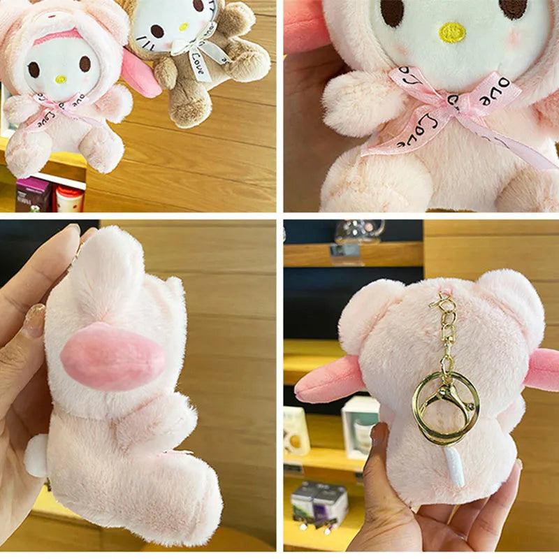 Sanrio Plush Kawaii Bear Suit Keychain Pendant