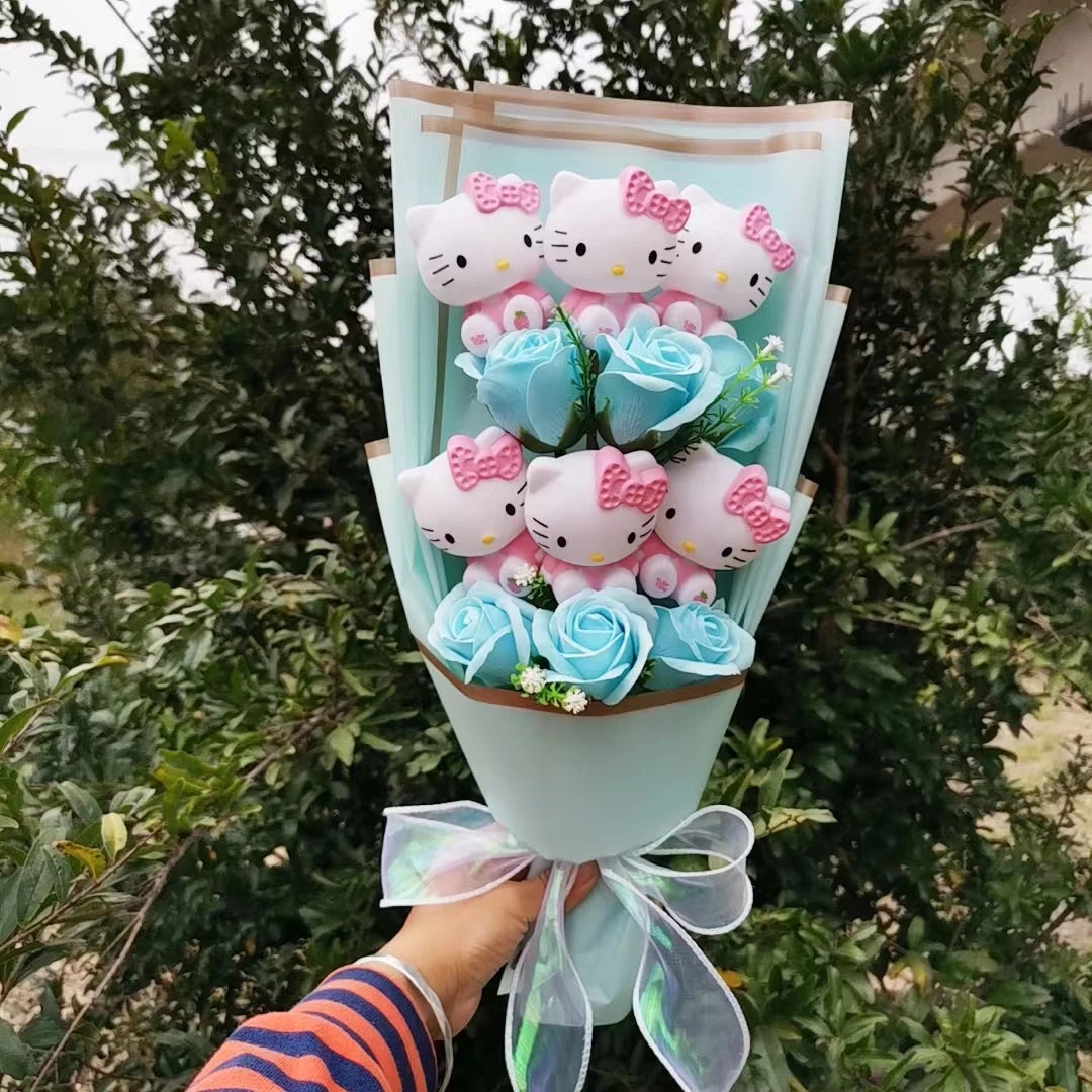 Hello Kitty Plush Flower Rose Bouquet