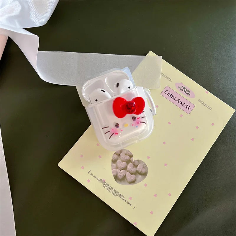 Hello Kitty Clear Kawaii Airpods Case