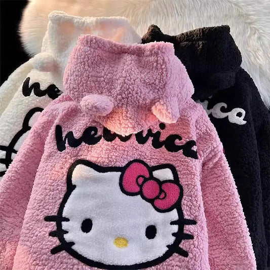 Hello Kitty Oversized Fuzzy Hoodie