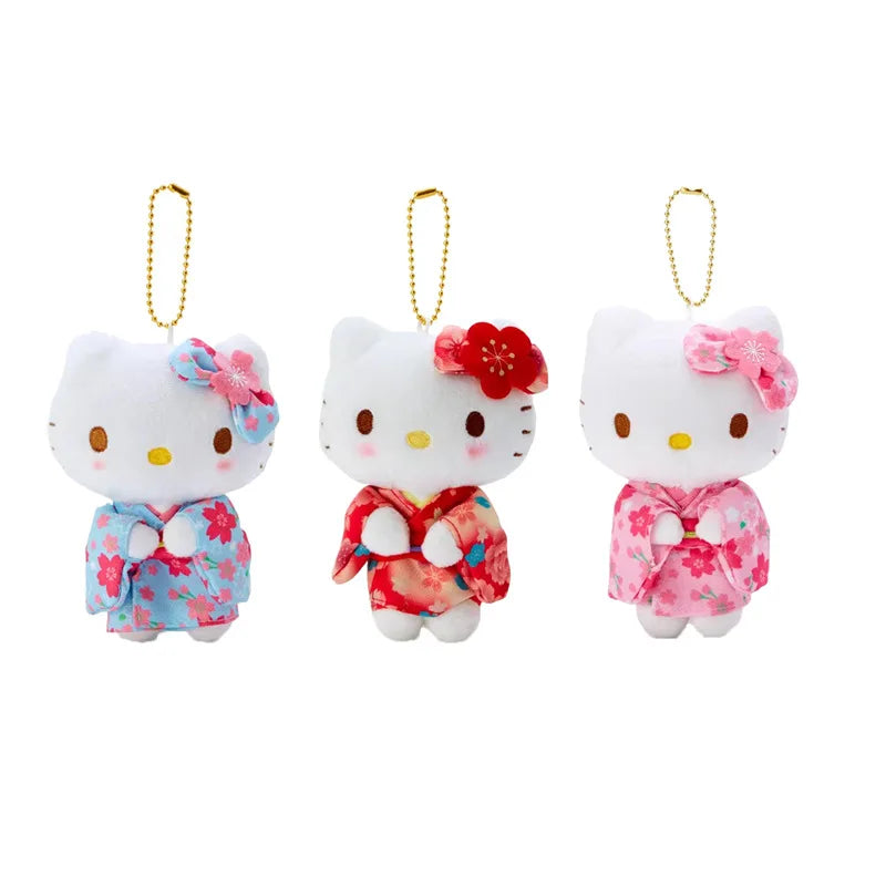 Hello Kitty Cherry Blossom Kimono Series Plush Keychain Pendant