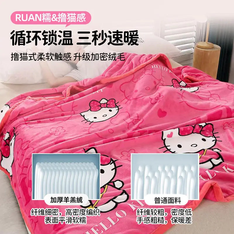 Hello Kitty Animal Leopard Print Blanket