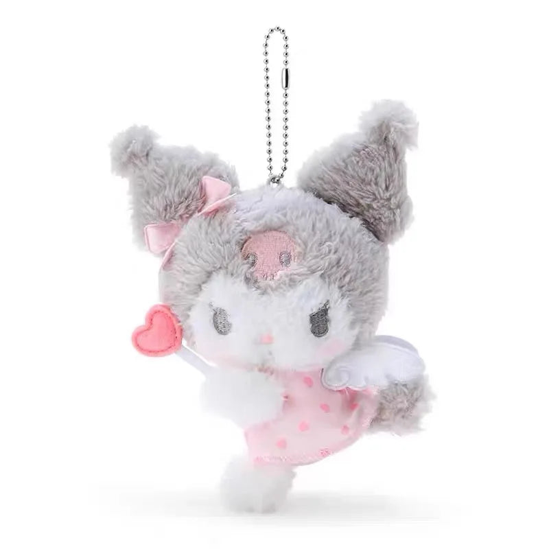 Sanrio Angel Cupid Heart Kawaii Soft Pastel Plush Keychain Pendant