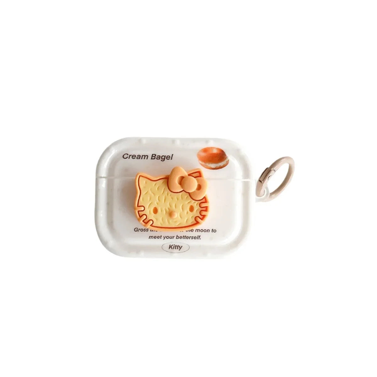 Hello Kitty Cream Bagel Biscuit Airpods Case
