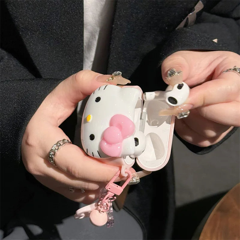 Hello Kitty Pink & Black Star Airpods Case