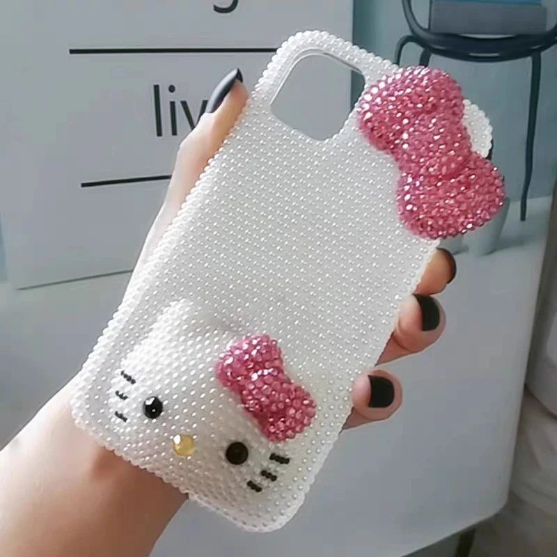 Hello Kitty Kawaii Bow Rhinestone Phone Case