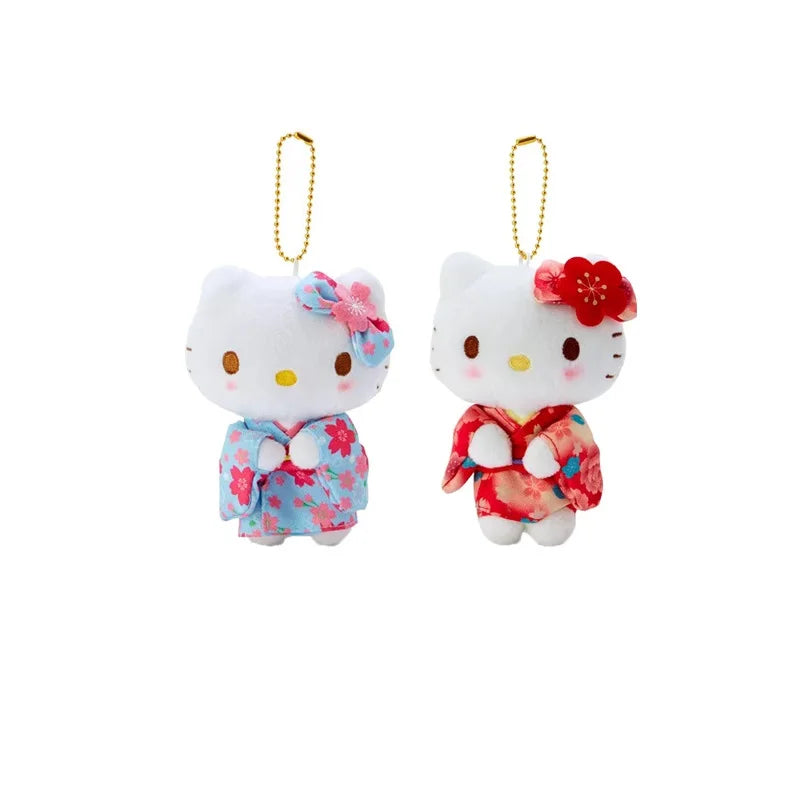 Hello Kitty Cherry Blossom Kimono Series Plush Keychain Pendant