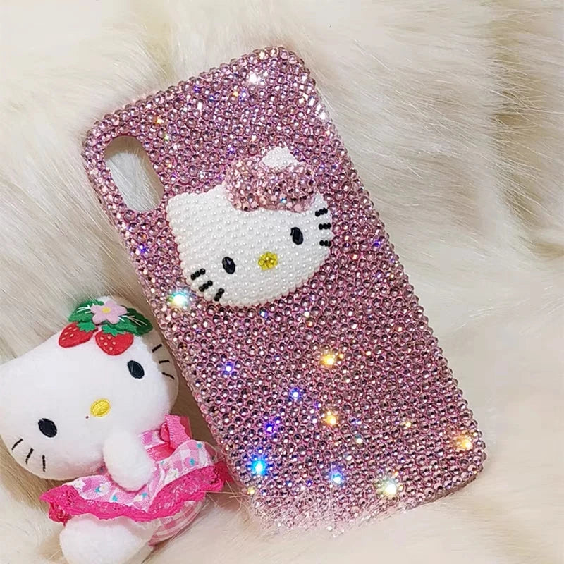 Hello Kitty Kawaii Bow Rhinestone Phone Case