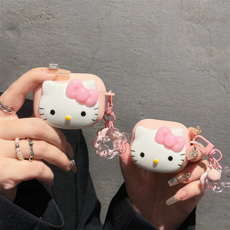 Hello Kitty Pink & Black Star Airpods Case