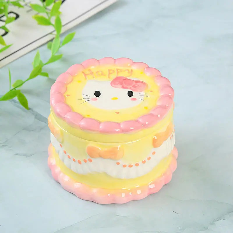 Hello Kitty Happy Cake Round Ceramic Storage Jar