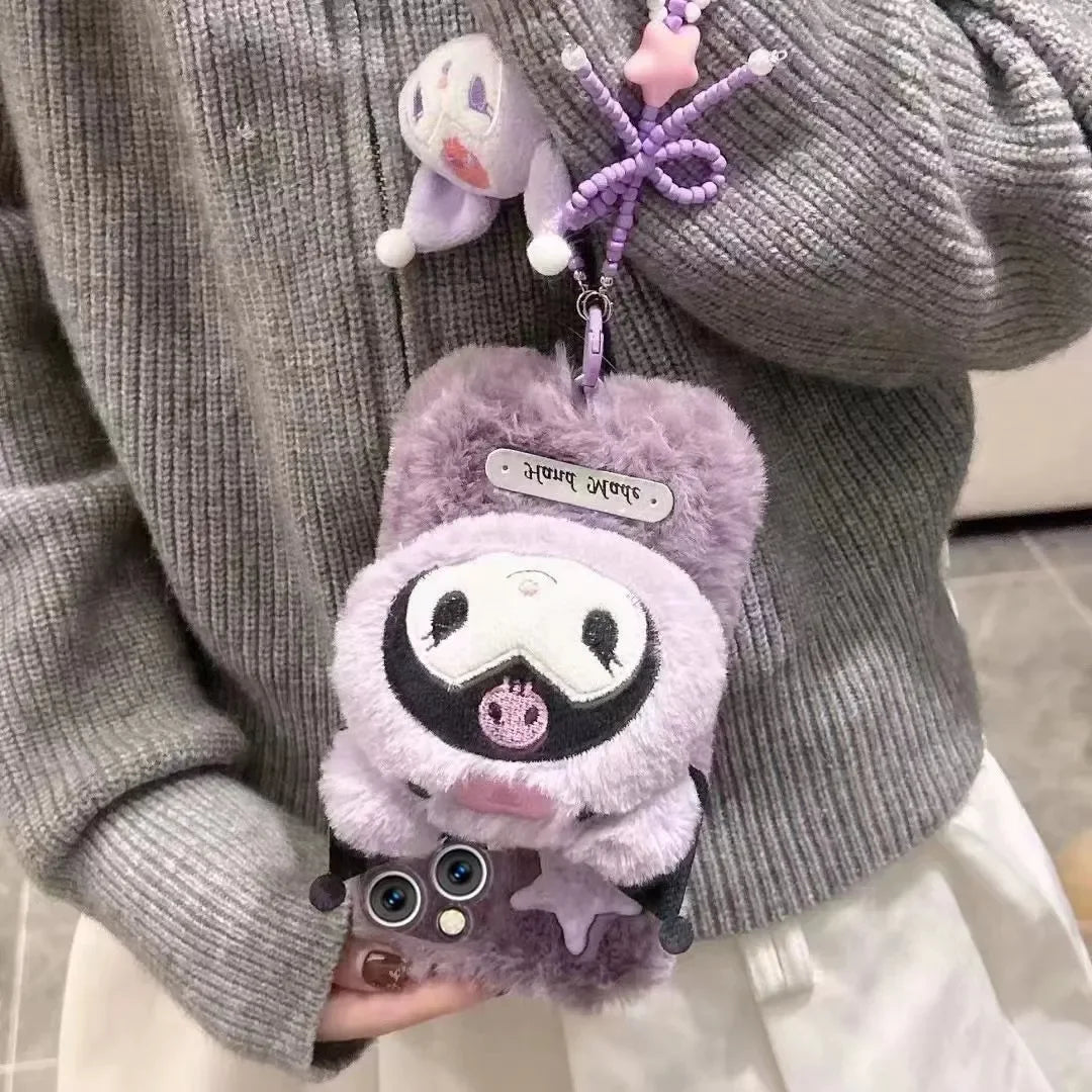 Kuromi Plush Purple Pastel Star Phone Case